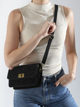 Cross Body Tas Milano Zwart velvet VE24115-vue-porte